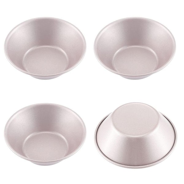 3-Inch 4-Piece Non-Stick Round Mini Cake and Loaf Pan Set, Champagne Gold, PTFE & PFOA Free, Oven and Instant Pot Safe