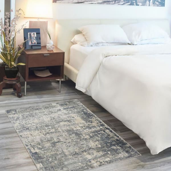 Concerto Grey/Beige 3 ft. x 5 ft. Textured Contemporary Kitchen Area Rug