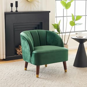 Heras New Velvet Emerald Modern Barrel Club Chair