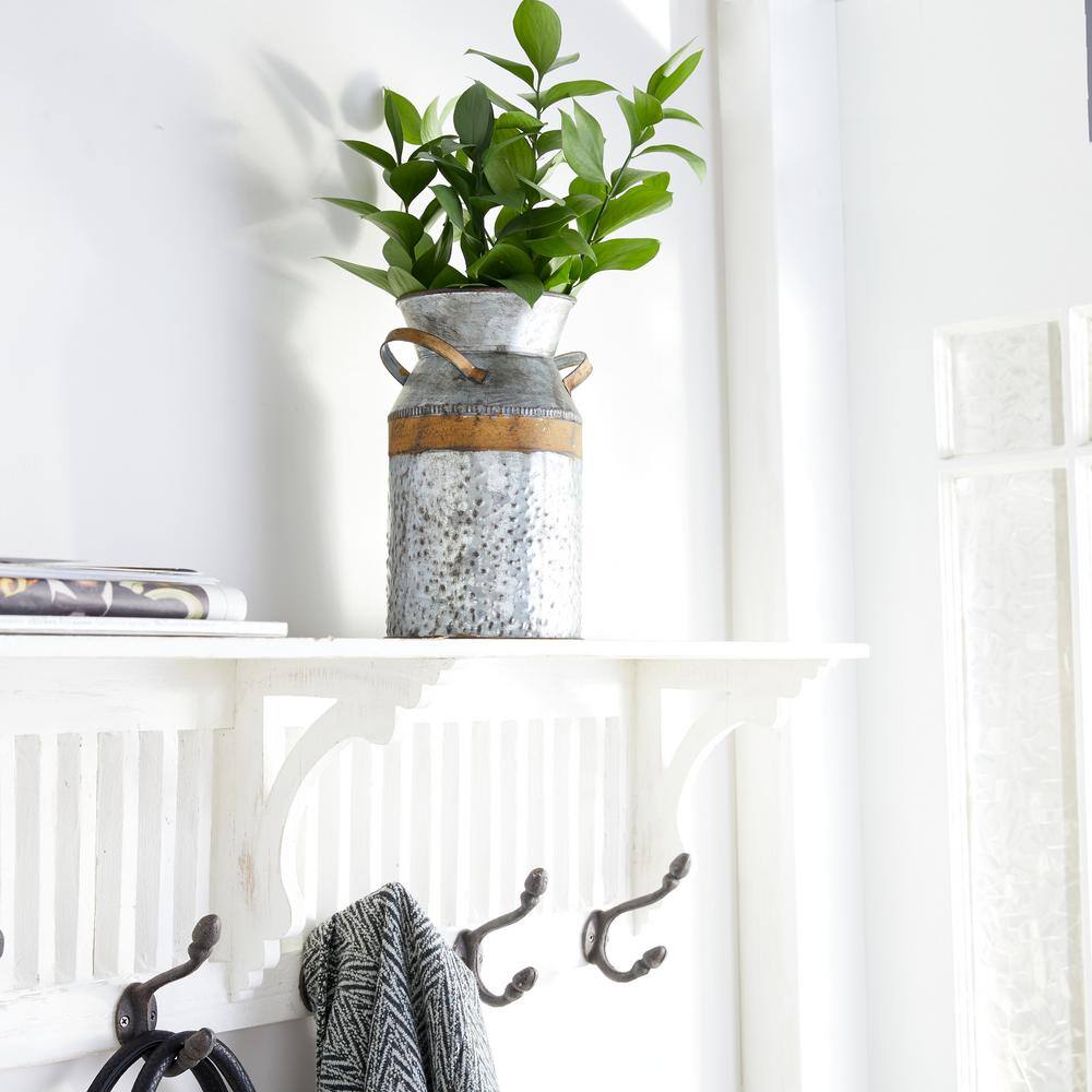 Gray and Rust Tin Farmhouse Jar-Shaped Table Vase