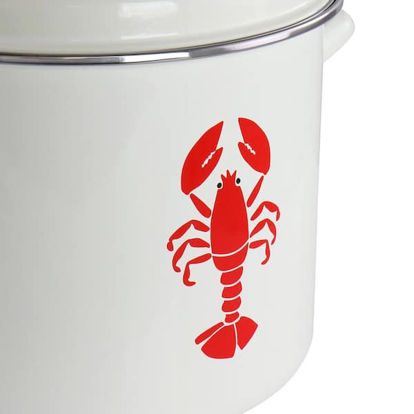Enamel Lobster Pot , Large , Cooking ,lobster Boil,canning Large , Lidded  ,speckled 15 Quarts 