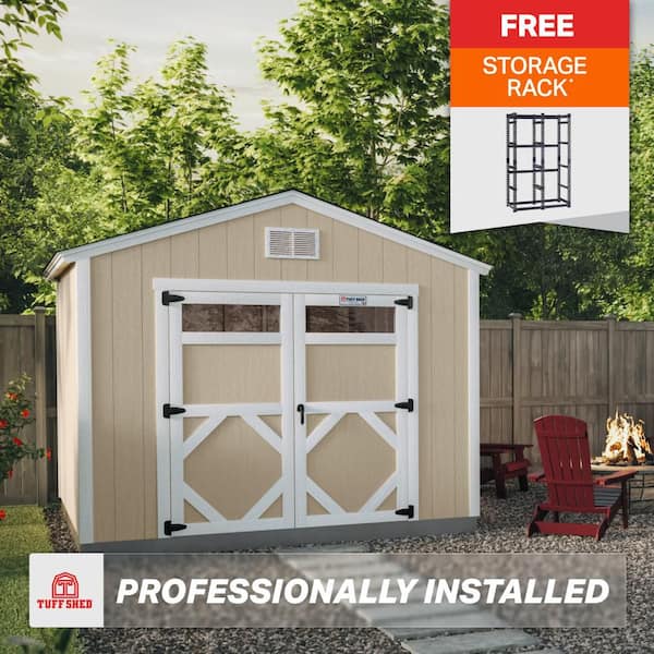 Professional Install Tahoe Series Durango 10 ft. W x 10 ft. D Wood Storage Shed 7 ft. High Sidewall (100 sq. ft.)