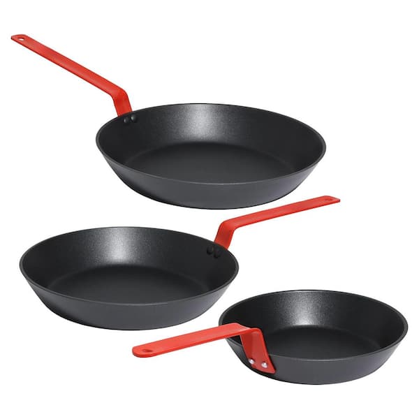 Nonstick Saute Pan Set 2-Pack 8 qt. and 10 qt. Aluminum Swiss Coating with Lid Induction Compatible Dishwasher Safe