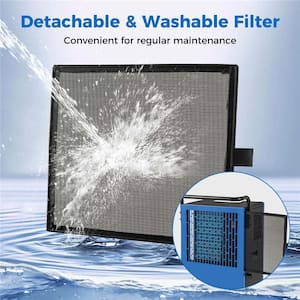 215 pt. 8000 sq. ft. Bucketless Commercial Dehumidifier in. Blue with Drain Hose 24H Timer Portable Handle