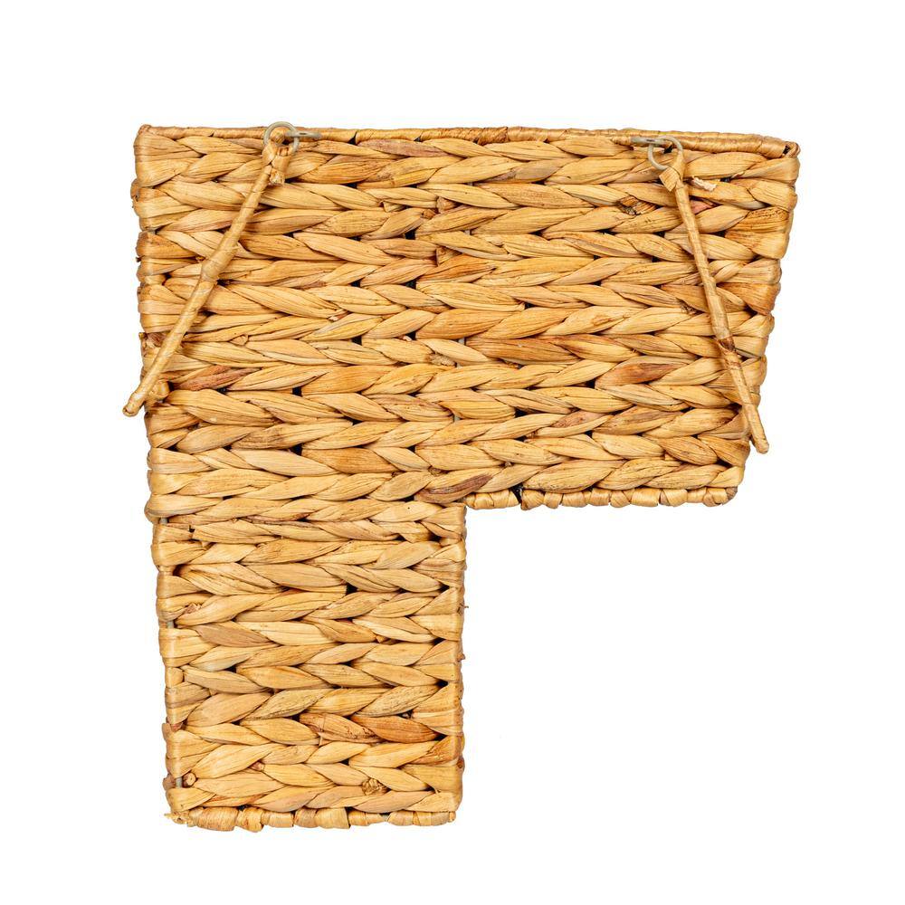 Natural Water Hyacinth Handwoven Wicker Stair Basket with Handles