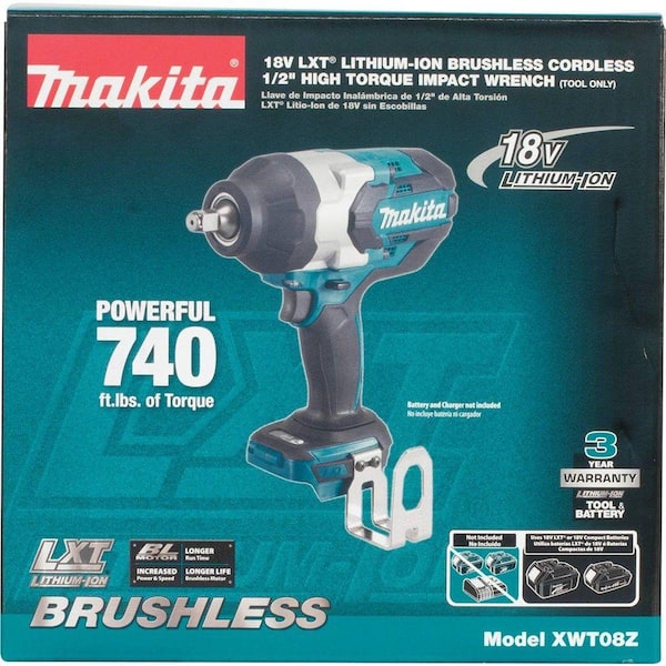 Makita 18V LXT Lithium-Ion Brushless Cordless High Torque 1/2 in. 3-Speed  Drive Impact Wrench (Tool-Only) XWT08Z - The Home Depot