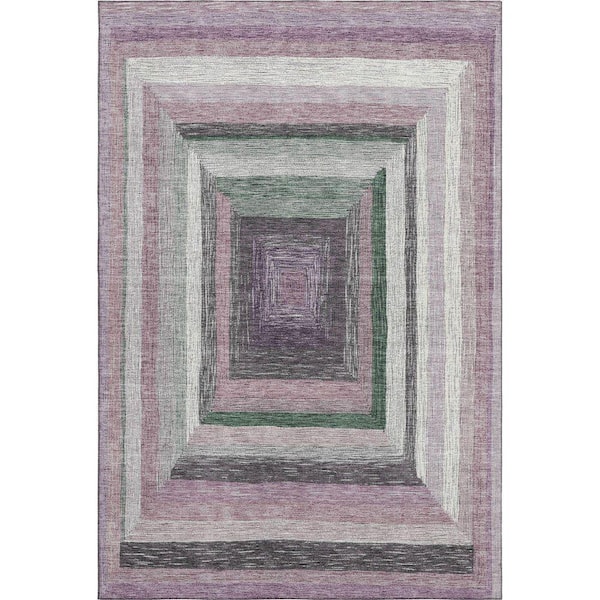 Mayfield Premium Machine Washable Abstract AMF1957 Blush 3 ft. x 4 ft. Area Rug