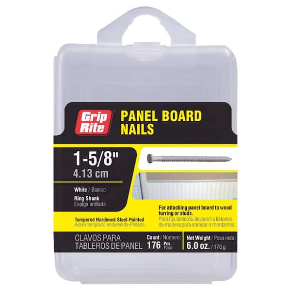 Grip-Rite #16-1/2 x 1-5/8 in. White Steel Panel Board Nails (192 per Pack)
