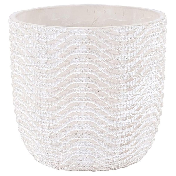 Unbranded 5.3 in. Timeless Ceramic Round Plant Pot with Drainage, Ocean Waves