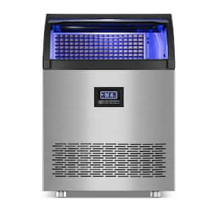 19.5 in 360 lbs. 24H Half Size Cube Commercial Freestanding Ice Maker In Stainless Steel With Intelligent Control Panel