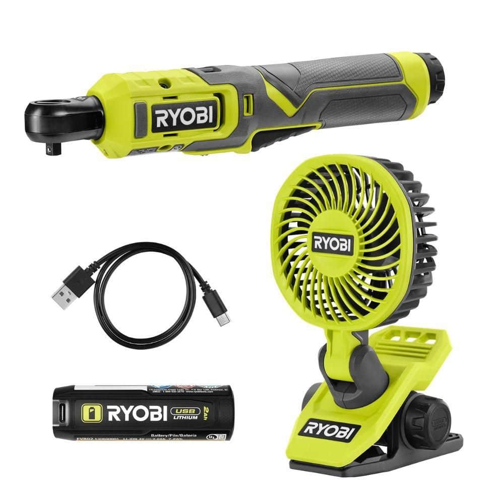 USB Lithium 1/4 in. Ratchet Kit, 2.0 Ah Battery, USB Charging Cable and USB Lithium Cordless Clamp Fan price history on PriceWatchPro