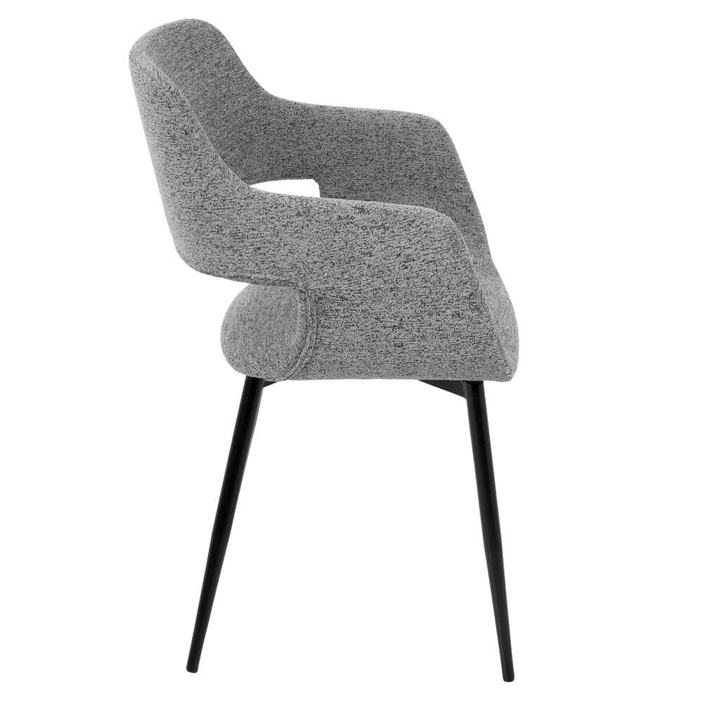 Margarite Grey Faux Leather and Metal Arm Chair Set