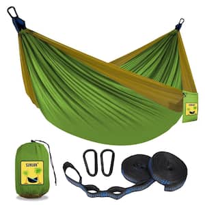 8.8 ft. Portable Camping Double and Single Hammock with 2 Tree Straps in Green