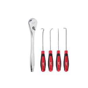 1/2 in. Drive Ratchet and Hook and Pick Set (5-Piece)