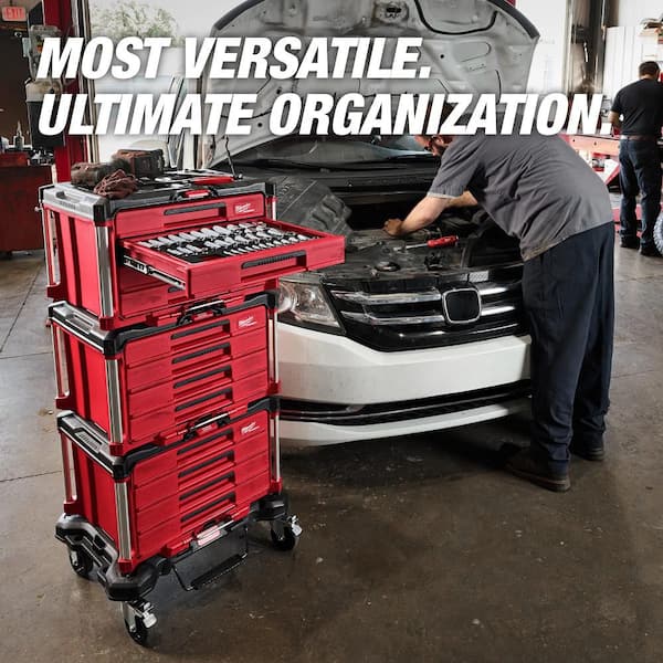 Milwaukee Hand Tool Set with PACKOUT 4 Drawer Tool Box (64-Piece