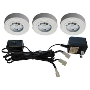 Enviro White Metal LED Puck Light Kit (3-Pack)
