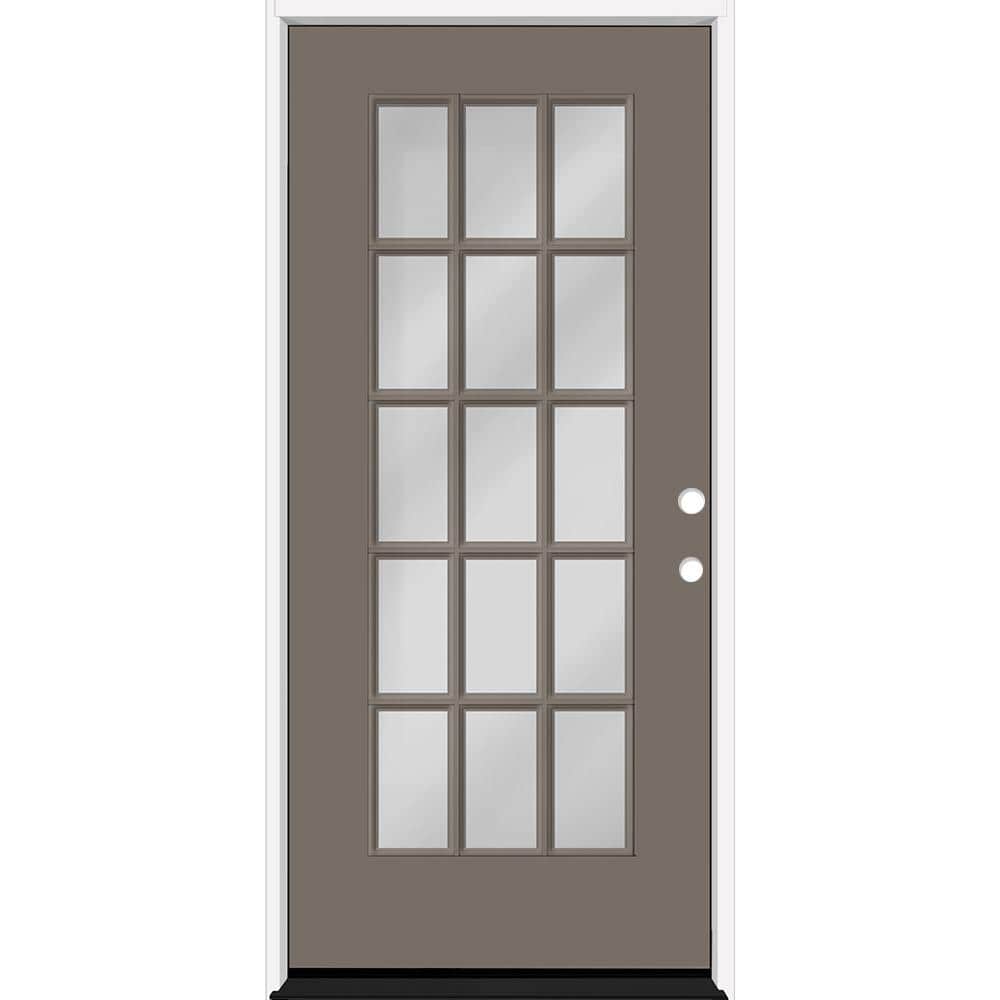Reliant 36 in. x 80 in. FullLite 15L SDL Clear Glass LHIS Kindling Finish Fiberglass Prehung Front Door w/4-9/16 Jamb price history on PriceWatchPro