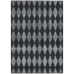 Chantille ACN578 Charcoal 8 ft. x 10 ft. Machine Washable Indoor/Outdoor Geometric Area Rug