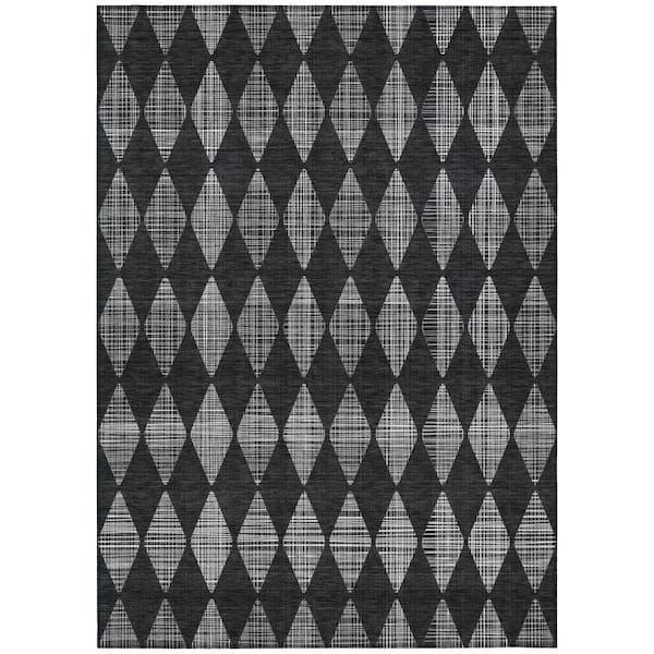 Addison Rugs Chantille ACN578 Charcoal 9 ft. x 12 ft. Machine Washable Indoor/Outdoor Geometric Area Rug