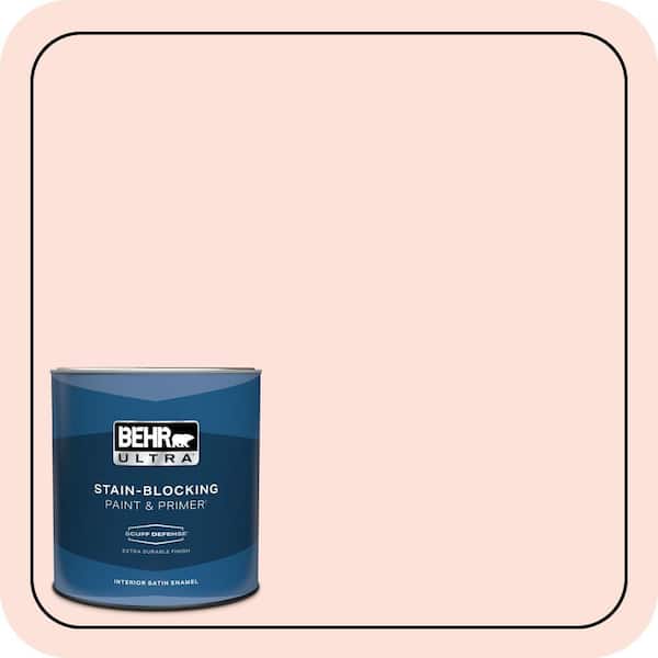 BEHR ULTRA 1 qt. #200A-1 Peach Cloud Extra Durable Satin Enamel Interior Paint & Primer