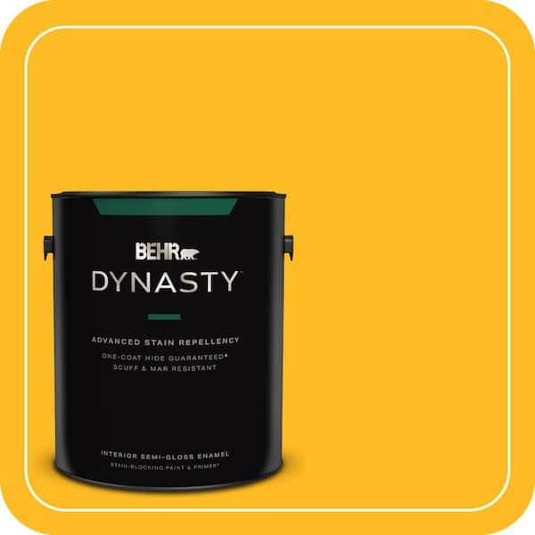 BEHR DYNASTY 1 gal. #320B-7 Macaw Semi-Gloss Enamel Interior Stain-Blocking Paint & Primer