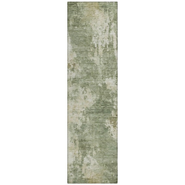 Chantille Machine Washable Indoor/Outdoor Abstract ACN2066 Sage 2 ft. 3 in. x 7 ft. 6 in. Runner Rug