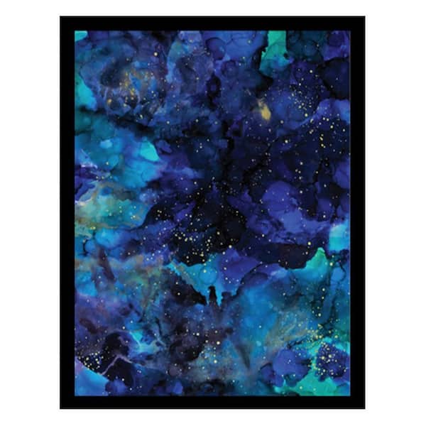 VENICE BEACH Collections Wahl Alcohol Inks Design-Purple/Blue/Gold Framed Print by Sarah Wahl 1 Piece Framed Graphic Print 18 in. x 14 in.