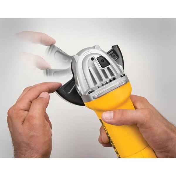 DEWALT - 8 Amp 1 in. Corded SDS-plus L-Shape Concrete/Masonry Rotary Hammer with SHOCKS, Case and Bonus 4-1/2 in. Angle Grinder
