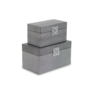 Bernadette 7.5-Qt. Storage Box in Gray (Set of 2)
