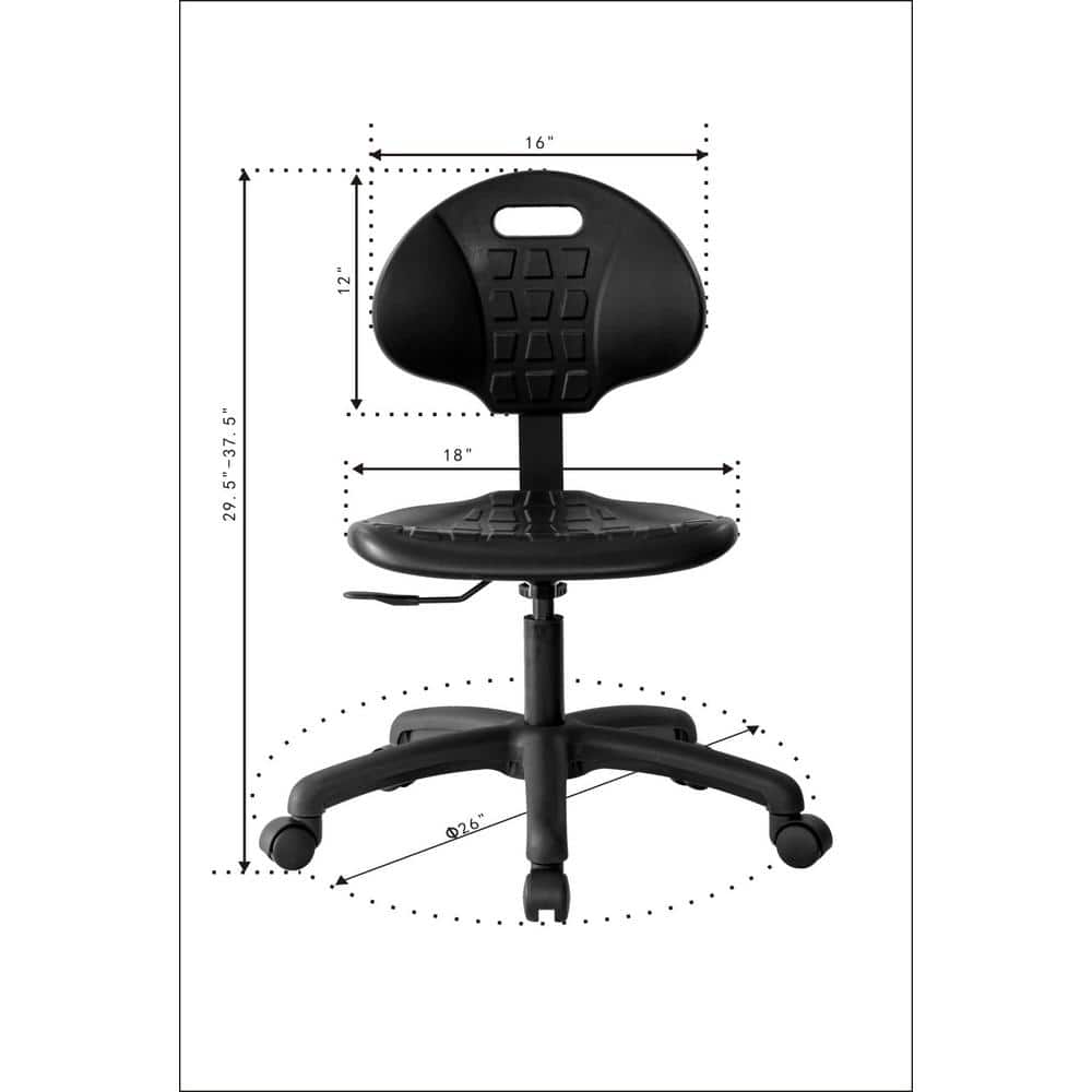 Black Adjustable Ergonomic Metal Laboratory Chair