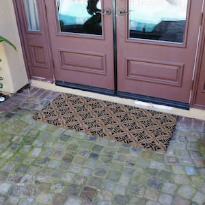 Classic Fleur de Lis 24 in. x 57 in. Coir and PVC French Matting