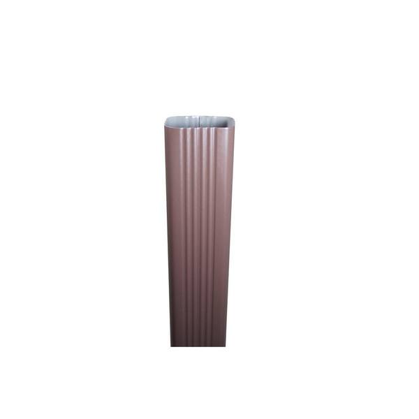 Spectra Pro Select 3 in. x 4 in. x 8 ft. Royal Brown Aluminum Downpipe