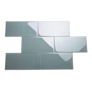 Slate 6 in. x 12 in. x 8mm Glass Subway Backsplash Wall Tile (5 sq. ft./Case)
