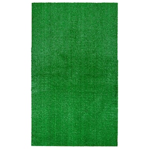 Artificial Grass Green 3 ft. x 5 ft. Solid Indoor/Outdoor Area Rug