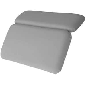 Bath Pillow for Neck Head and Back Support, Strong Suction Waterproof Headrest for Curved or Straight Tubs in Gray