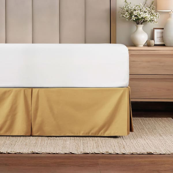 Becky Cameron 14 in. Gold Solid Twin Bed Skirt