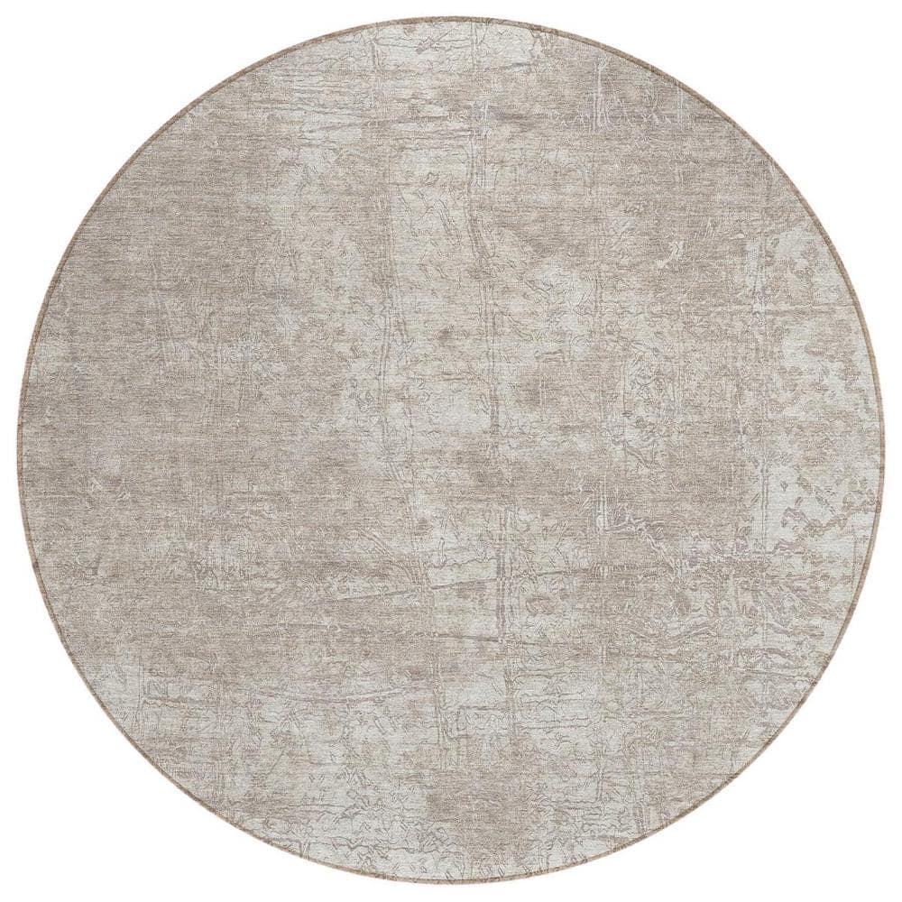 Ivory 8 ft. Round Woven Abstract Round Indoor/Outdoor Area Rug price history on PriceWatchPro