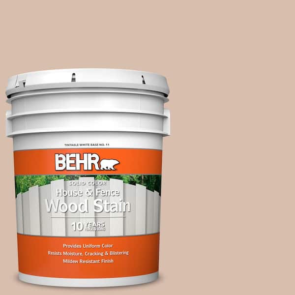 BEHR 5 gal. #250E-3 Wild Porcini Solid Color House and Fence Exterior Wood Stain