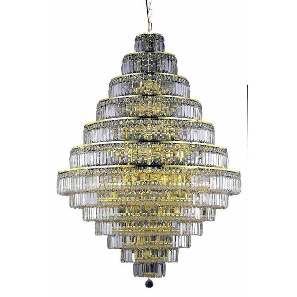 Elegant Lighting 38-Light Gold Chandelier with Clear Crystal