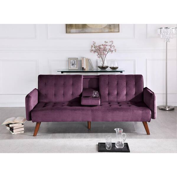 Us Pride Furniture Thomas 72 In Eggplant Velvet 2 Seats Twin Sofa Beds Sb9071 H1 The Home Depot Us Pride Furniture Thomas 72 In, Thomas Full Size Futon Sofa Bed With Storage Space