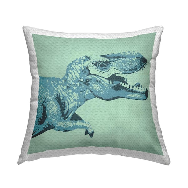 Stupell Industries Roaring T-Rex Pop Style Dinosaur Green Square Outdoor Throw Pillow