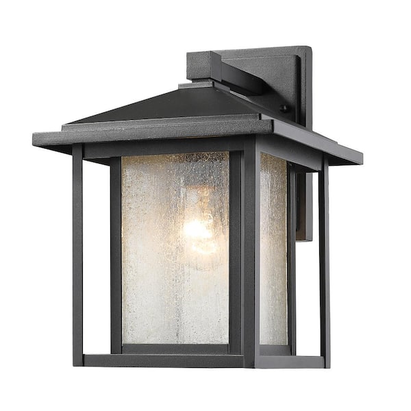 Unbranded Aspen Black Outdoor Hardwired Lantern Wall Sconce with No Bulbs Included