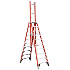 10 ft. Fiberglass Extension Trestle Step Ladder with 300 lb. Load Capacity Type IA Duty Rating