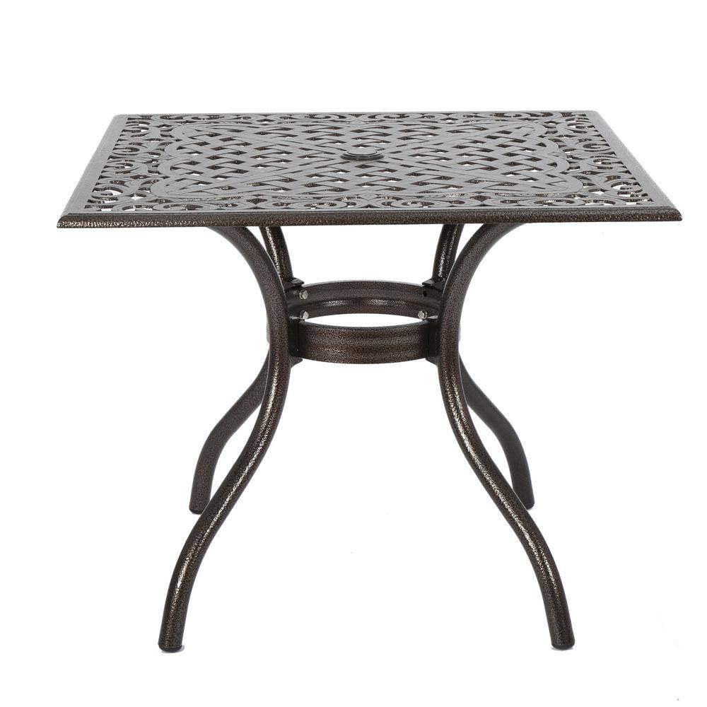 Hammered Bronze 5-Piece Cast Aluminum Outdoor Dining Set