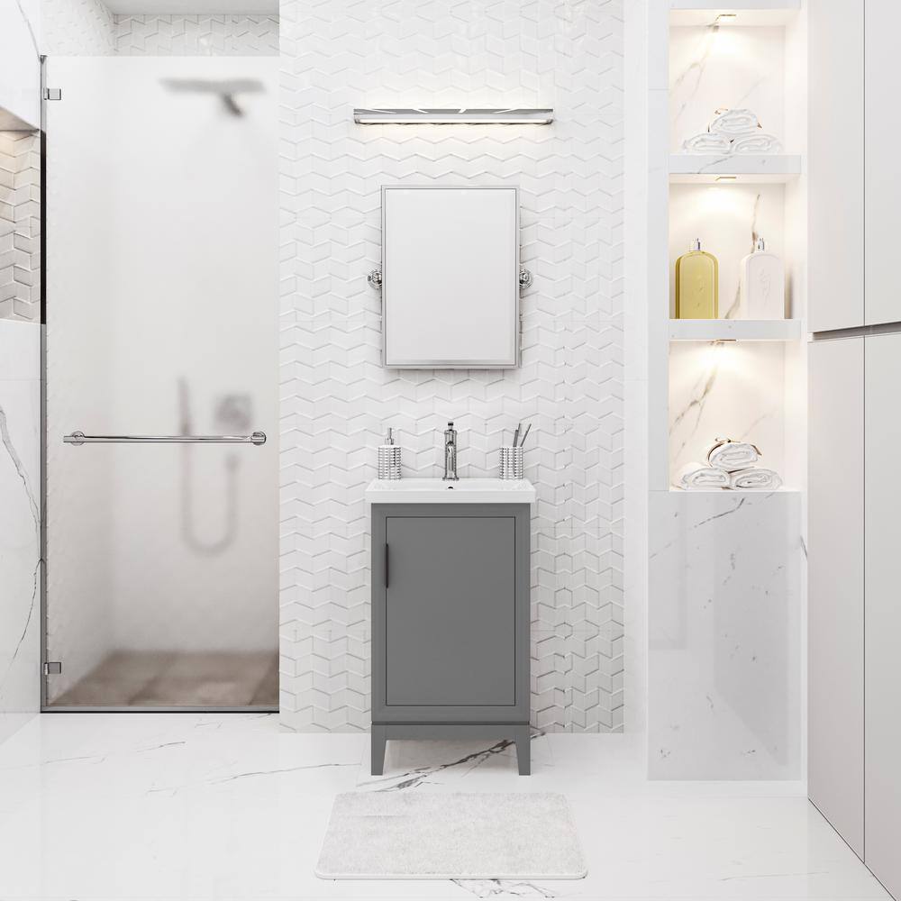 Elsa 20" Cashmere Gray Single Bathroom Vanity with Ceramic Sink