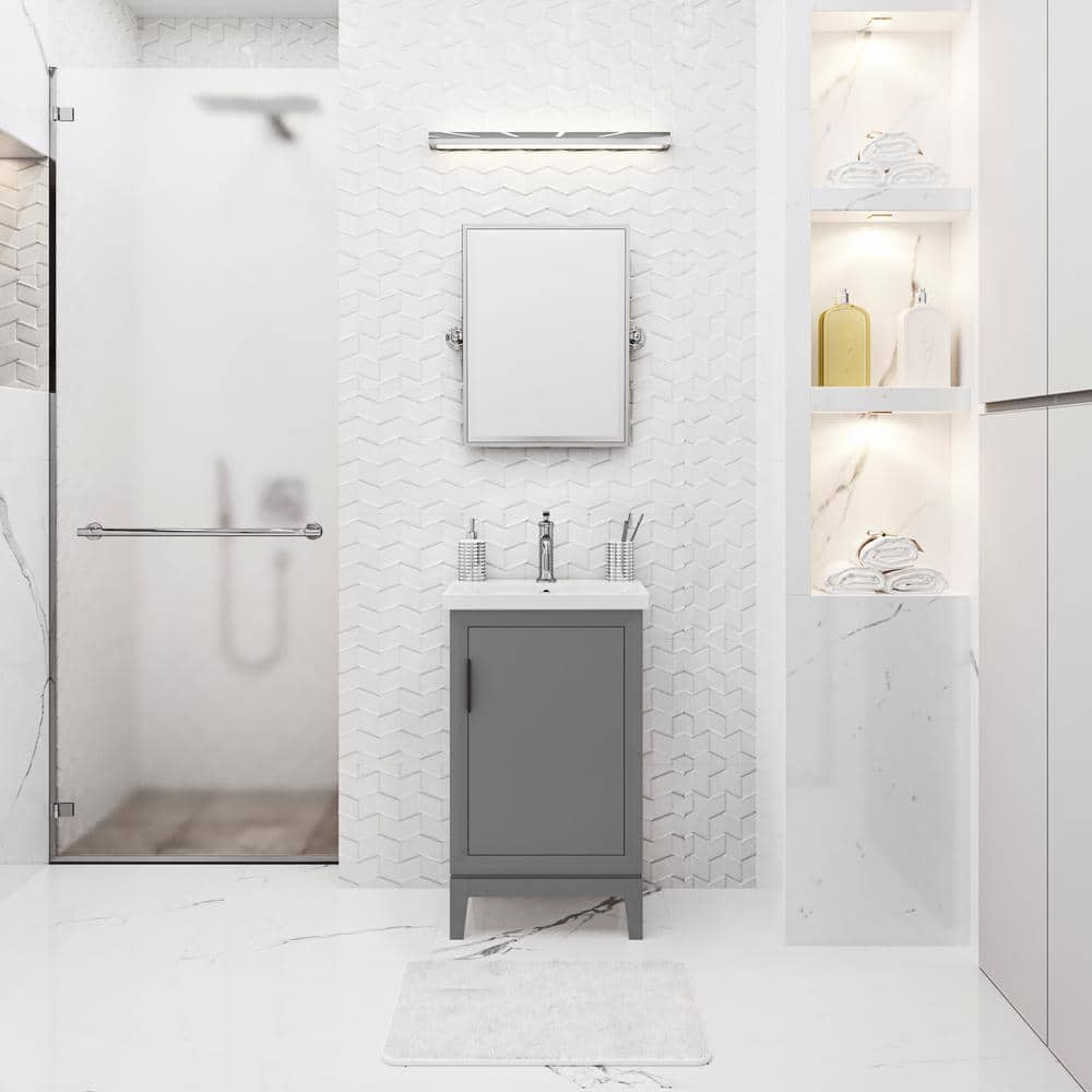 Elsa 20" Cashmere Gray Single Bathroom Vanity with Ceramic Sink