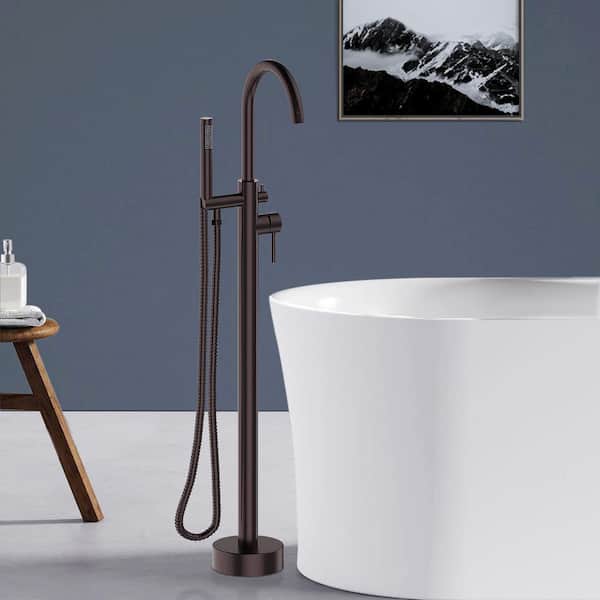 Satico 44.9 in. Single-Handle Classical Freestanding Bathtub Faucet with Hand Shower in Oil Rubbed Bronze