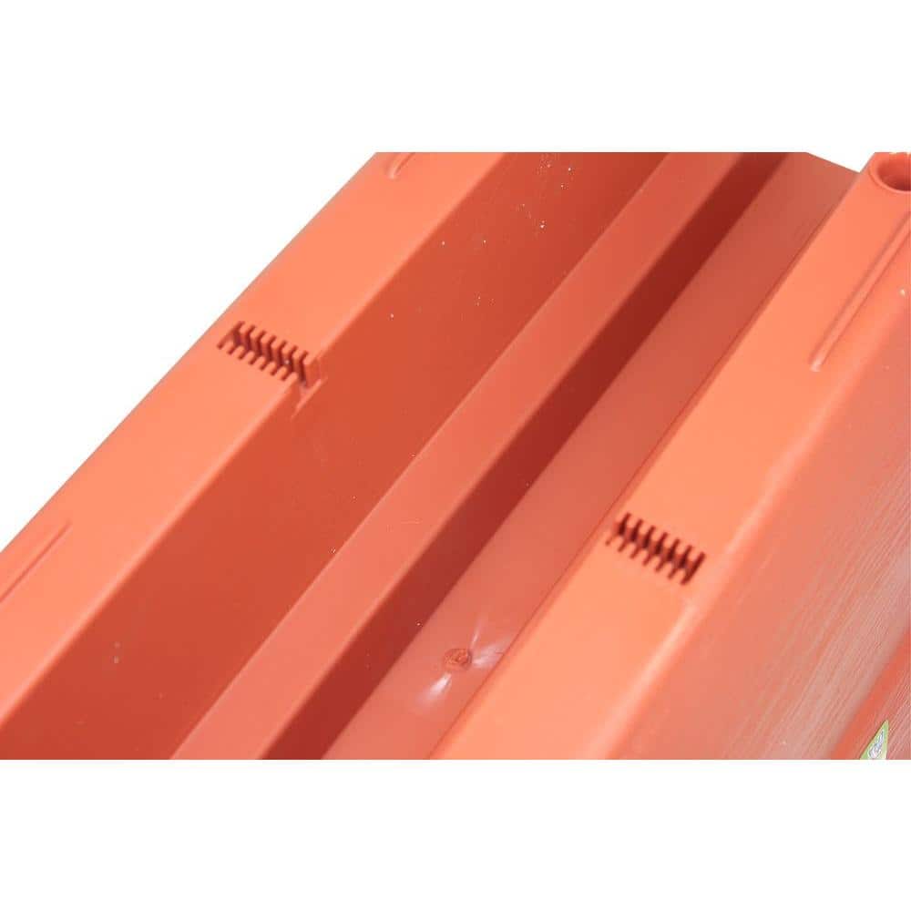 Modern 24" Terracotta Resin Railing Planter with Weatherproof Design
