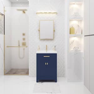 Myra 24 in. W x 18 in. D Bath Vanity in Monarch Blue with Ceramics Vanity Top in White with White Basin and Faucet