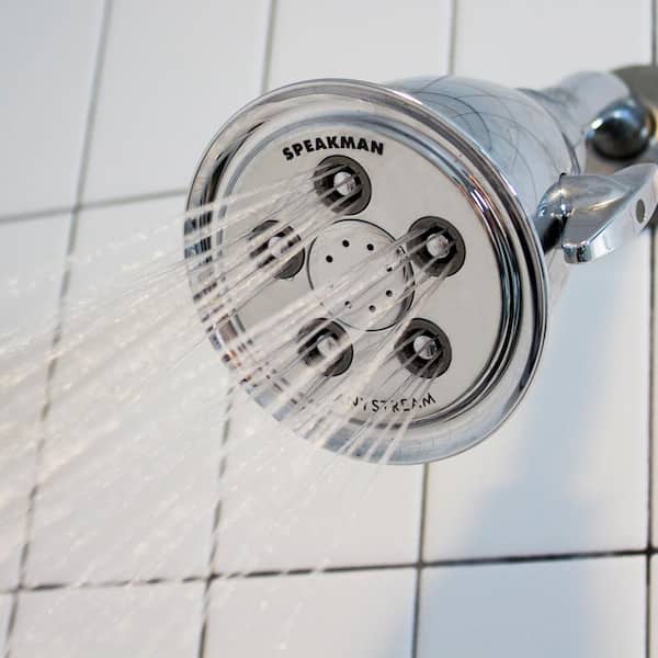 3-Spray 4.1 in. Single Wall MountHigh Pressure Fixed Adjustable Shower Head in Polished Chrome